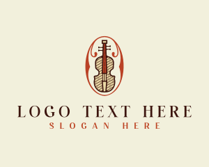Orchestra - Violin Music Instrument logo design