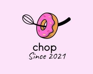 Culinary - Donut Baking Whisk logo design