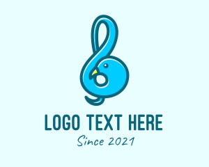 Note - Blue Dove G Clef logo design