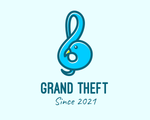 Musical - Blue Dove G Clef logo design