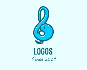 Pet - Blue Dove G Clef logo design