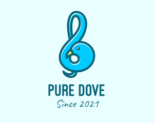 Blue Dove G Clef  logo design