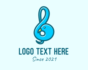Simple - Blue Dove G Clef logo design