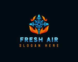 Hot Cold HVAC logo design