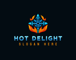 Hot Cold HVAC logo design