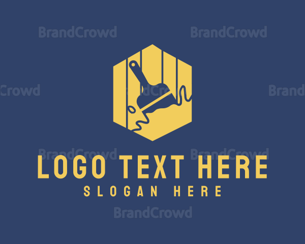 Hexagon Paintbrush Splatter Logo