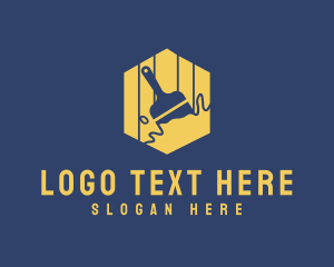 Handyman - Hexagon Paintbrush Splatter logo design