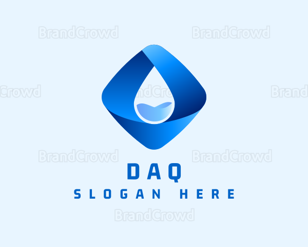 3D Purified Water Droplet Logo