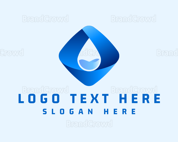 3D Purified Water Droplet Logo