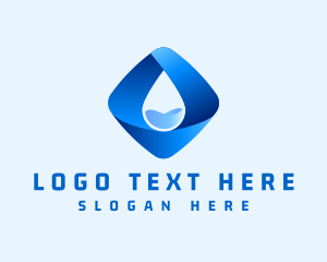 Purified Water - 3D Purified Water Droplet logo design