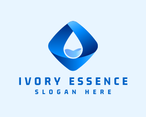 3D Purified Water Droplet logo design