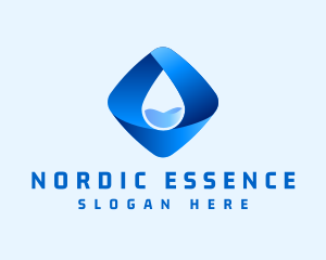 3D Purified Water Droplet logo design