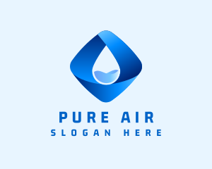 3D Purified Water Droplet logo design