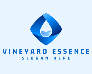 3D Purified Water Droplet logo design