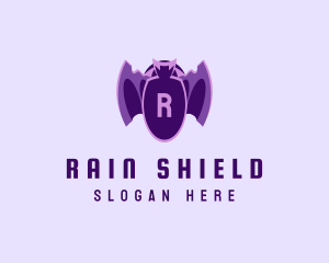 Flying Bat Shield Wings logo design