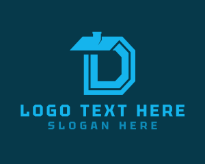 Village - Home Realtor Letter D logo design