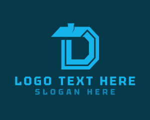 Land Developer - Home Realtor Letter D logo design