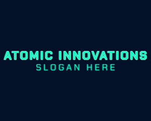 Modern Futuristic Neon Shop logo design