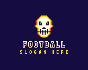 Cartoon - Pixelated Gaming Skull logo design