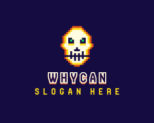 Video Game - Pixelated Gaming Skull logo design