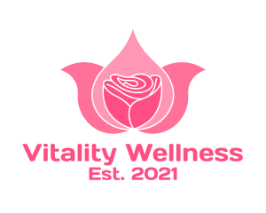 Pink Rose Wellness  logo design