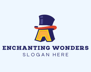 Magician - Magician Hat Lettter A logo design