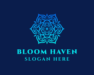 Symmetrical Floral Ornament logo design