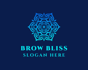 Symmetrical Floral Ornament logo design