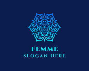 Symmetrical Floral Ornament logo design