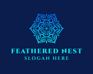 Symmetrical Floral Ornament logo design