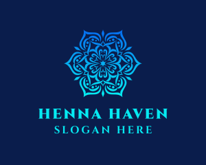 Henna - Symmetrical Floral Ornament logo design
