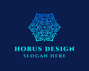 Symmetrical Floral Ornament logo design