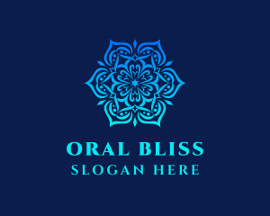 Symmetrical Floral Ornament logo design