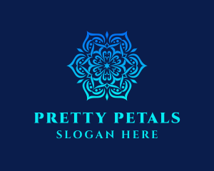 Symmetrical Floral Ornament logo design