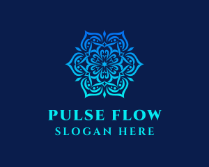 Symmetrical Floral Ornament logo design