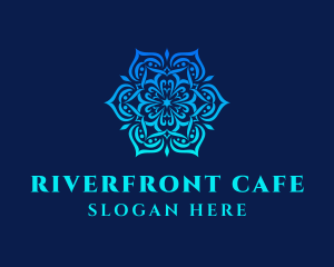 Symmetrical Floral Ornament logo design