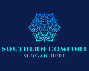 Symmetrical Floral Ornament logo design