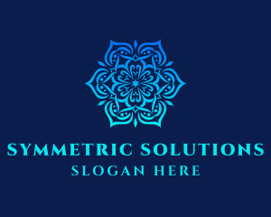 Symmetric - Symmetrical Floral Ornament logo design