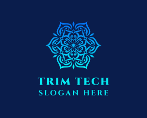 Symmetrical Floral Ornament logo design