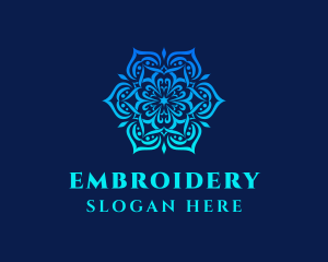 Symmetrical Floral Ornament logo design