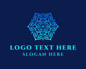 Symmetrical Floral Ornament Logo