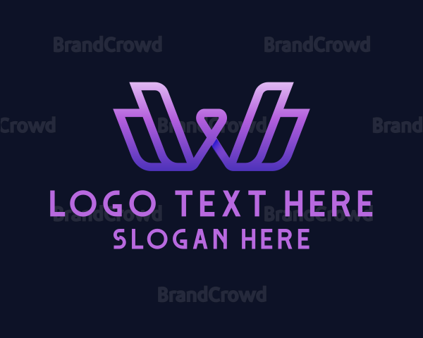 Gradient Creative Letter W Logo