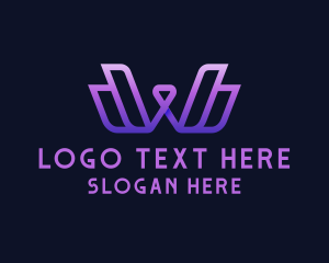 Letter Wv - Gradient Creative Letter W logo design