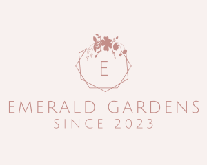 Flower Wreath Wedding logo design