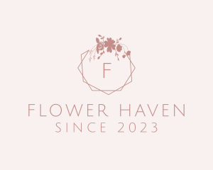 Flower Wreath Wedding logo design