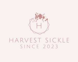 Flower Wreath Wedding logo design