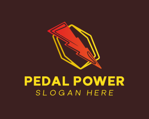 Hexagon Thunderbolt Power logo design