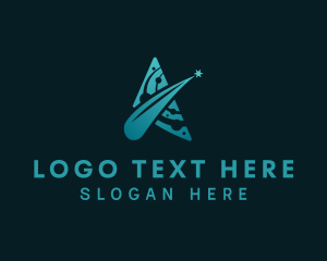 Shining - Galaxy Star Letter A logo design