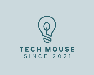 Computer Mouse Light Bulb logo design