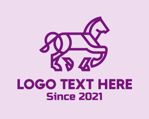 Equine - Purple Horse Equestrian logo design